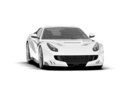 White sport car on transparent background. 3d rendering - illustration png