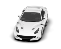 White sport car on transparent background. 3d rendering - illustration png