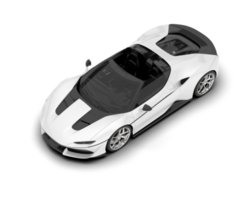 White sport car on transparent background. 3d rendering - illustration png