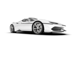 White sport car on transparent background. 3d rendering - illustration png