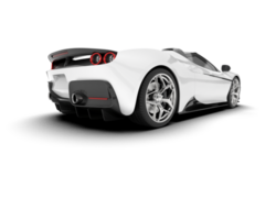 White sport car on transparent background. 3d rendering - illustration png