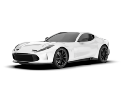 White sport car on transparent background. 3d rendering - illustration png