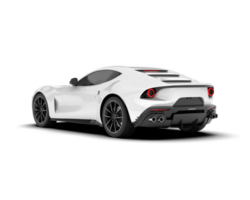 White sport car on transparent background. 3d rendering - illustration png