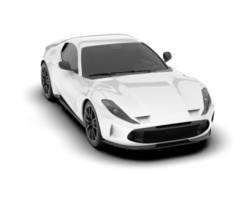 White sport car on transparent background. 3d rendering - illustration png