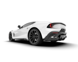 White sport car on transparent background. 3d rendering - illustration png