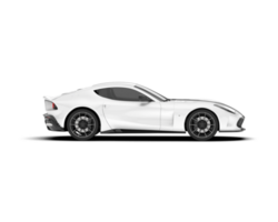 White sport car on transparent background. 3d rendering - illustration png