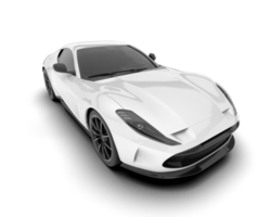 White sport car on transparent background. 3d rendering - illustration png