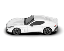 White sport car on transparent background. 3d rendering - illustration png