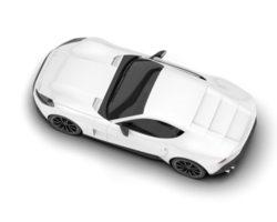 White sport car on transparent background. 3d rendering - illustration png