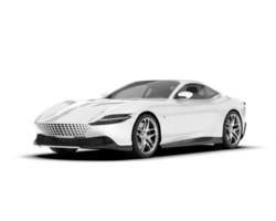 White sport car on transparent background. 3d rendering - illustration png