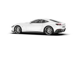 White sport car on transparent background. 3d rendering - illustration png