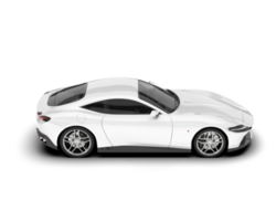 White sport car on transparent background. 3d rendering - illustration png