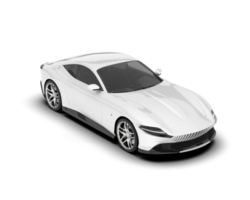 White sport car on transparent background. 3d rendering - illustration png