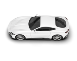 White sport car on transparent background. 3d rendering - illustration png