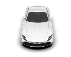 White sport car on transparent background. 3d rendering - illustration png