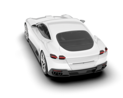 White sport car on transparent background. 3d rendering - illustration png