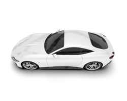 White sport car on transparent background. 3d rendering - illustration png