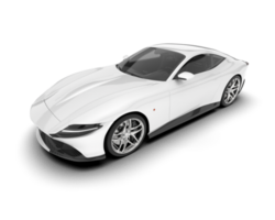 White sport car on transparent background. 3d rendering - illustration png