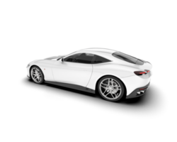 White sport car on transparent background. 3d rendering - illustration png