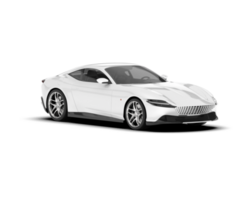 White sport car on transparent background. 3d rendering - illustration png