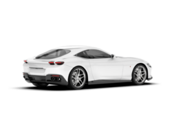 White sport car on transparent background. 3d rendering - illustration png