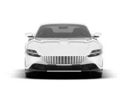 White sport car on transparent background. 3d rendering - illustration png