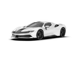 White sport car on transparent background. 3d rendering - illustration png