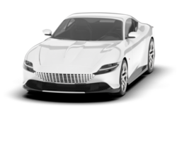 White sport car on transparent background. 3d rendering - illustration png