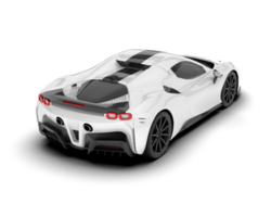 White sport car on transparent background. 3d rendering - illustration png