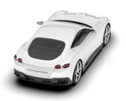 White sport car on transparent background. 3d rendering - illustration png