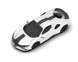 White sport car on transparent background. 3d rendering - illustration png