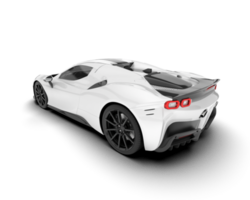 White sport car on transparent background. 3d rendering - illustration png