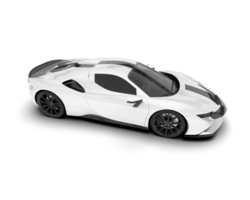 White sport car on transparent background. 3d rendering - illustration png