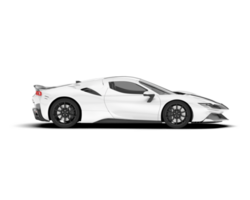 White sport car on transparent background. 3d rendering - illustration png