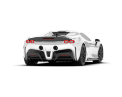 White sport car on transparent background. 3d rendering - illustration png