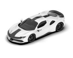 White sport car on transparent background. 3d rendering - illustration png