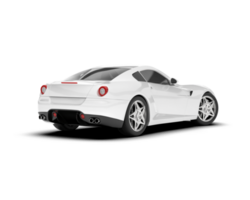 White sport car on transparent background. 3d rendering - illustration png