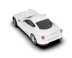 White sport car on transparent background. 3d rendering - illustration png