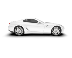 White sport car on transparent background. 3d rendering - illustration png