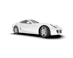 White sport car on transparent background. 3d rendering - illustration png