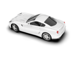 White sport car on transparent background. 3d rendering - illustration png