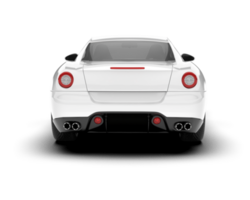 White sport car on transparent background. 3d rendering - illustration png