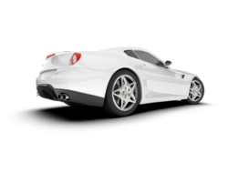 White sport car on transparent background. 3d rendering - illustration png