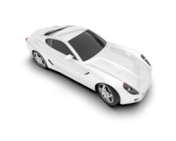 White sport car on transparent background. 3d rendering - illustration png