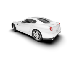 White sport car on transparent background. 3d rendering - illustration png