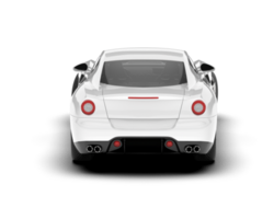 White sport car on transparent background. 3d rendering - illustration png