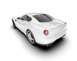 White sport car on transparent background. 3d rendering - illustration png