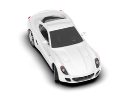 White sport car on transparent background. 3d rendering - illustration png