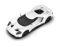 White sport car on transparent background. 3d rendering - illustration png