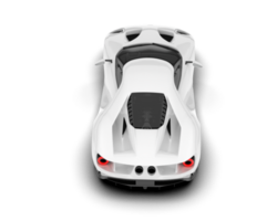 White sport car on transparent background. 3d rendering - illustration png